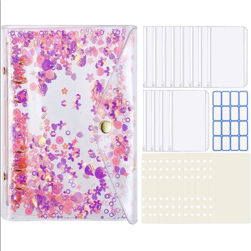 Custom clear sequin budget binder